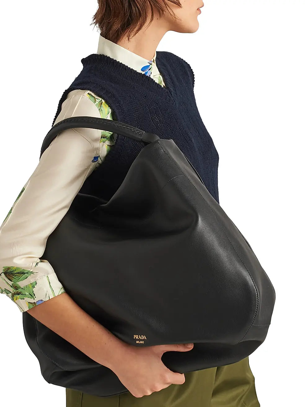 Prada Large Leather Tote Bag