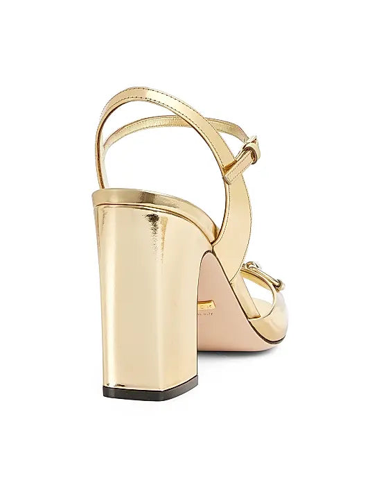 GUCCI Lady Horsebit 10cm Metallic