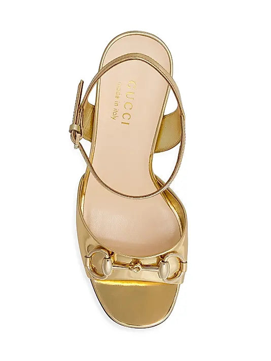 GUCCI Lady Horsebit 10cm Metallic