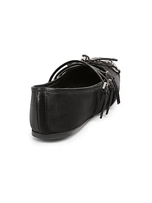GUCCI Black Leather Ballet Flats