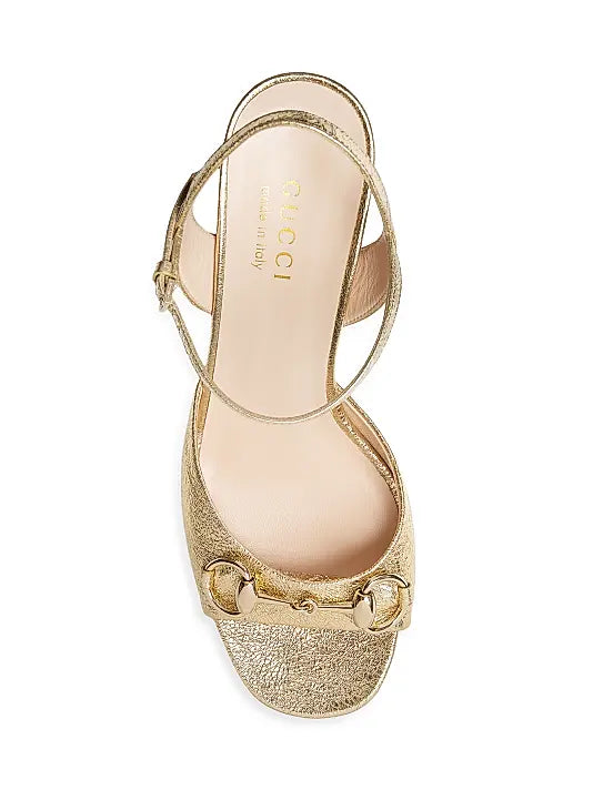 GUCCI Lady Horsebit 75MM Metallic