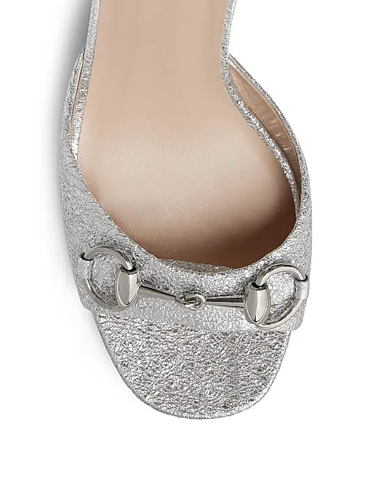 GUCCI Lady Horsebit 75MM Metallic