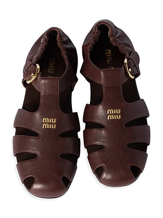 MIU MIU Ruches Fisherman Sandals