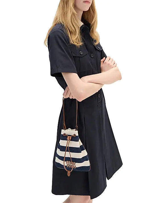 MIU MIU Striped Fabric Drawstring