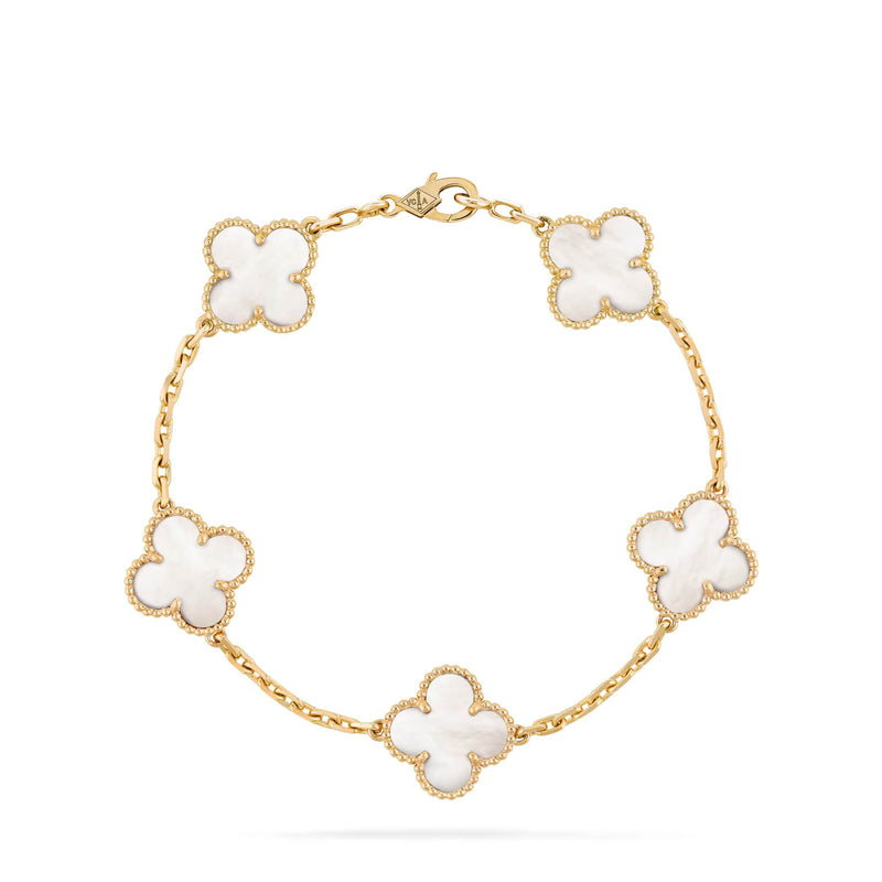 Vintage Alhambra bracelet 5 motifs Mother-of-Pearl