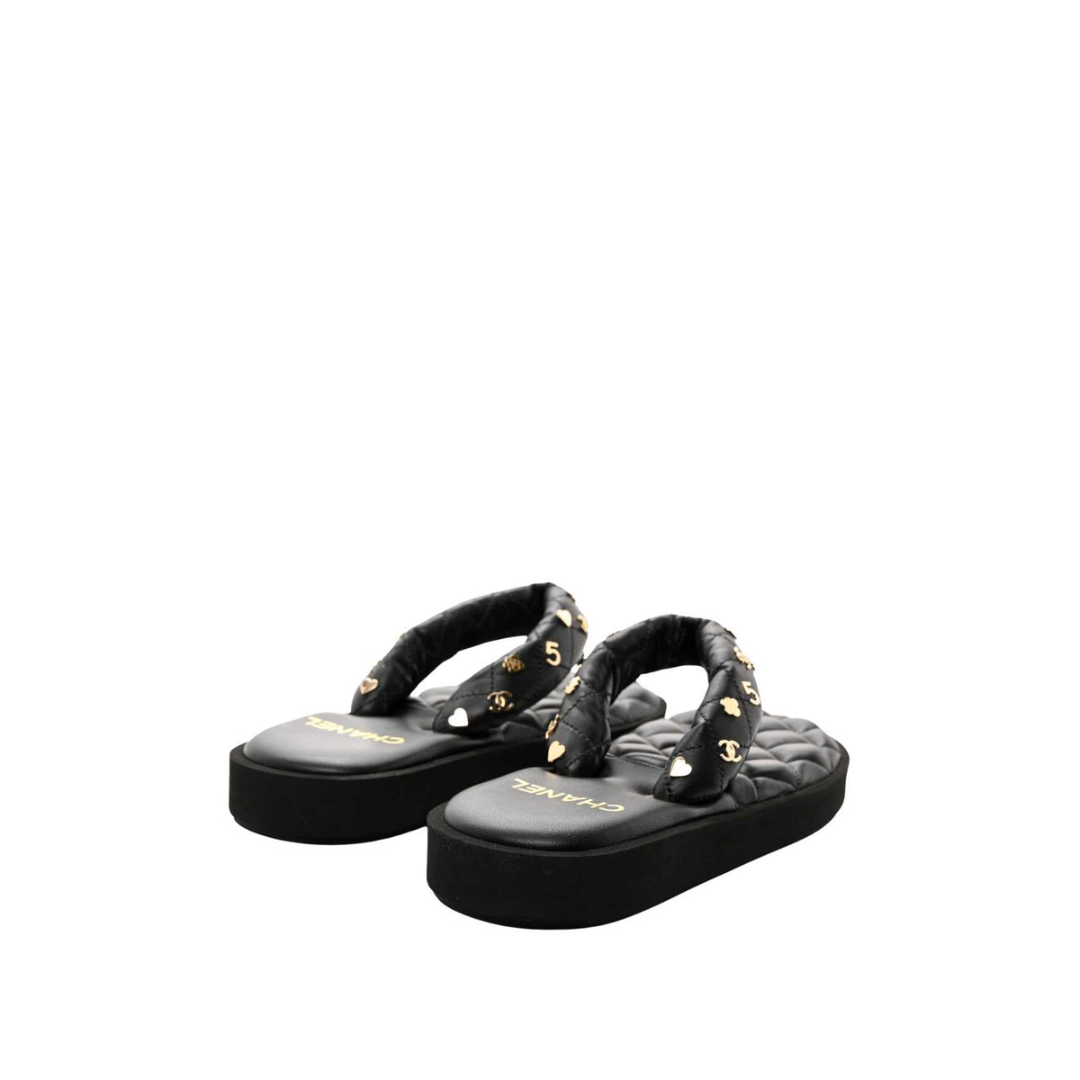 Charms Thong Sandals – black