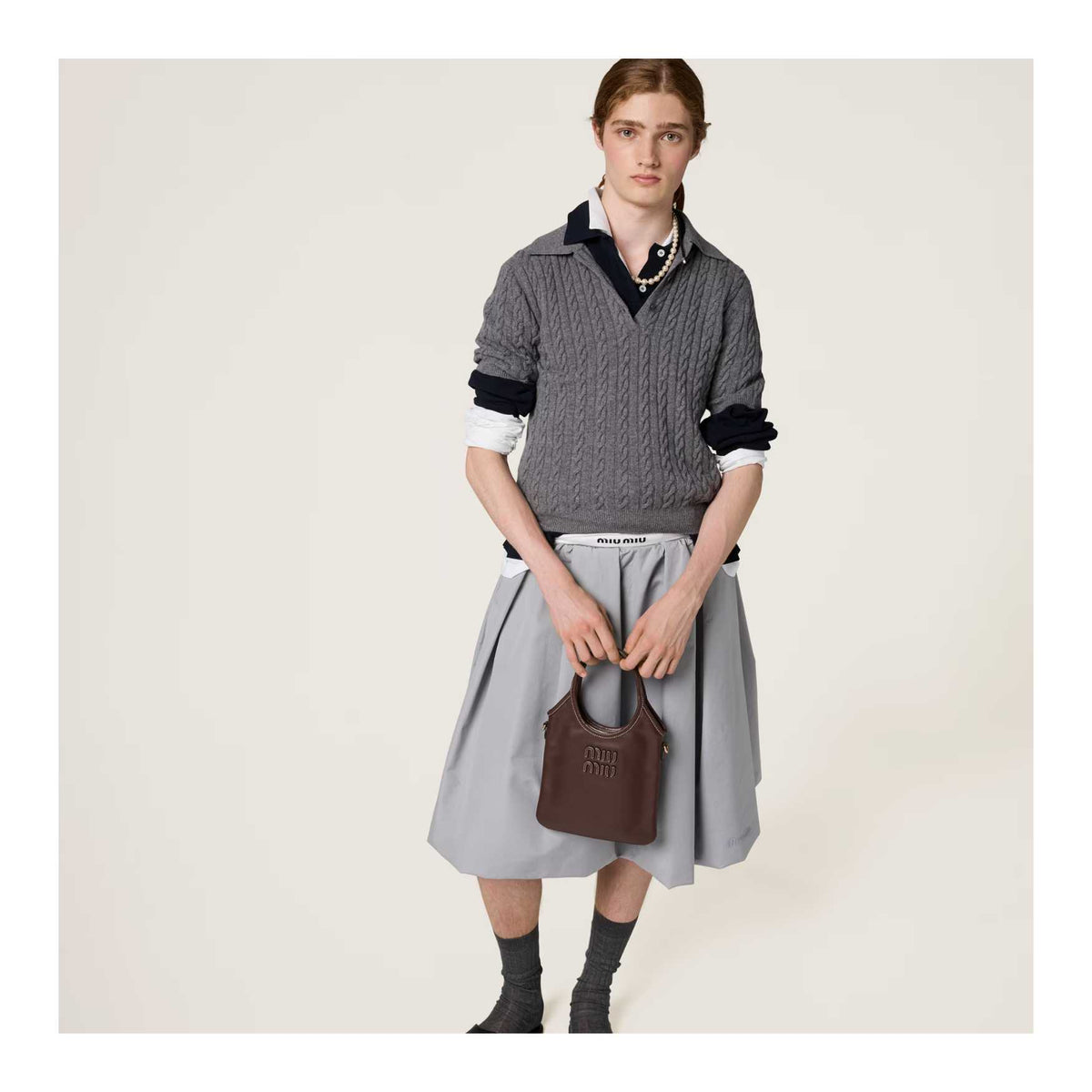 Ivy leather handbag-dark