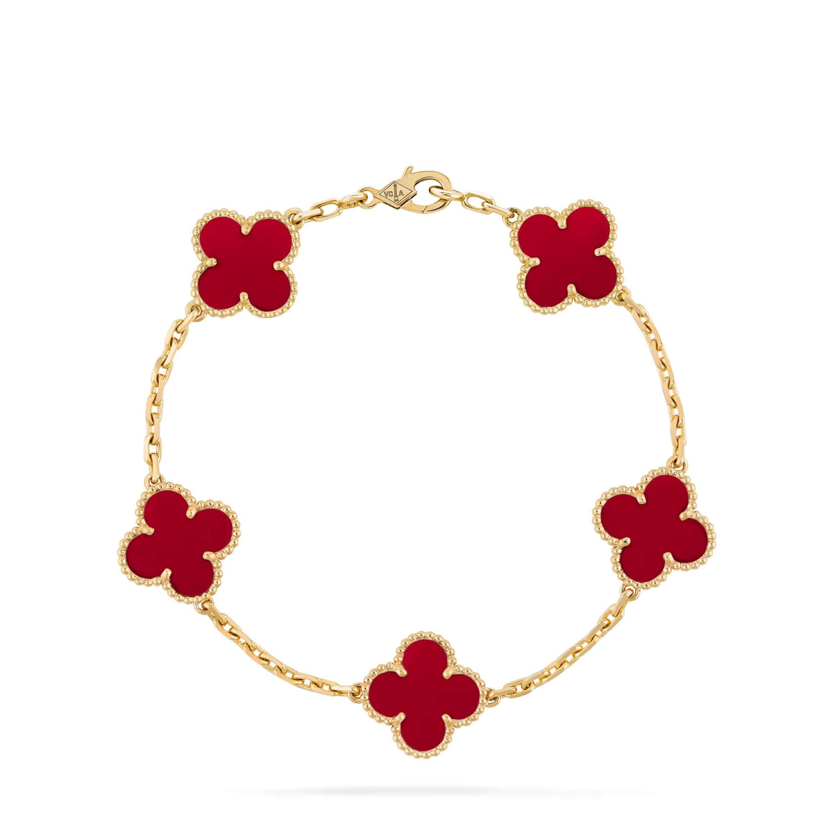Vintage Alhambra bracelet 5 motifs Carnelian
