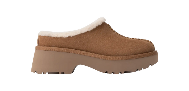 נעלי האג | מגפי האג פלטפורמה עקב UGG Women's New Heights Cozy Clog Chestnut
