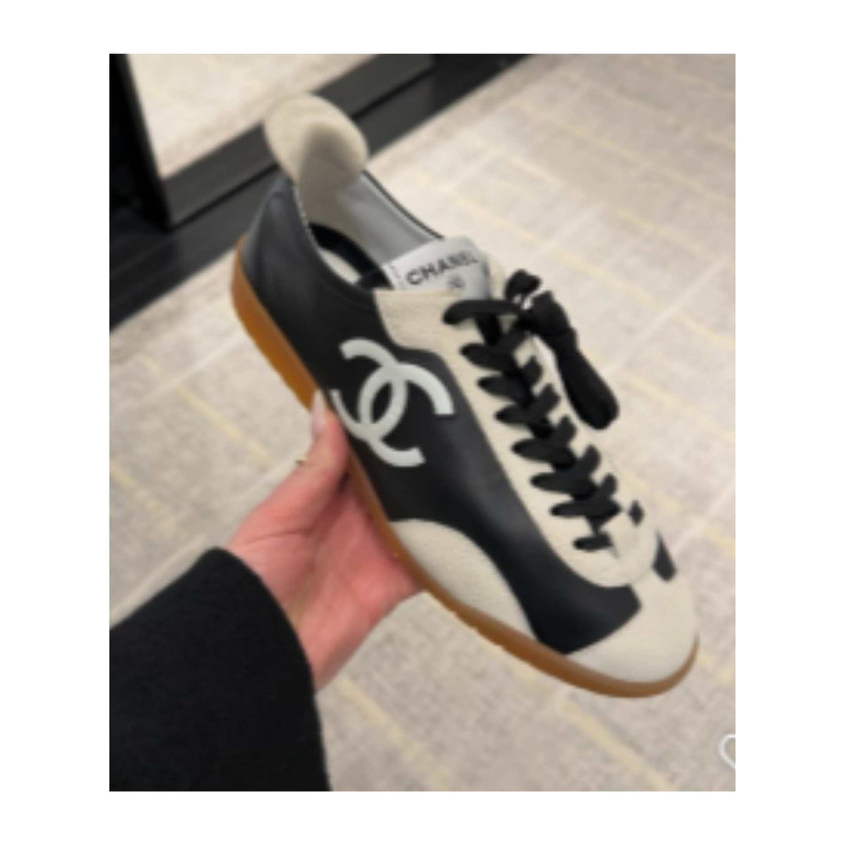 Calfskin & Embossed Suede Calfskin  Black & White