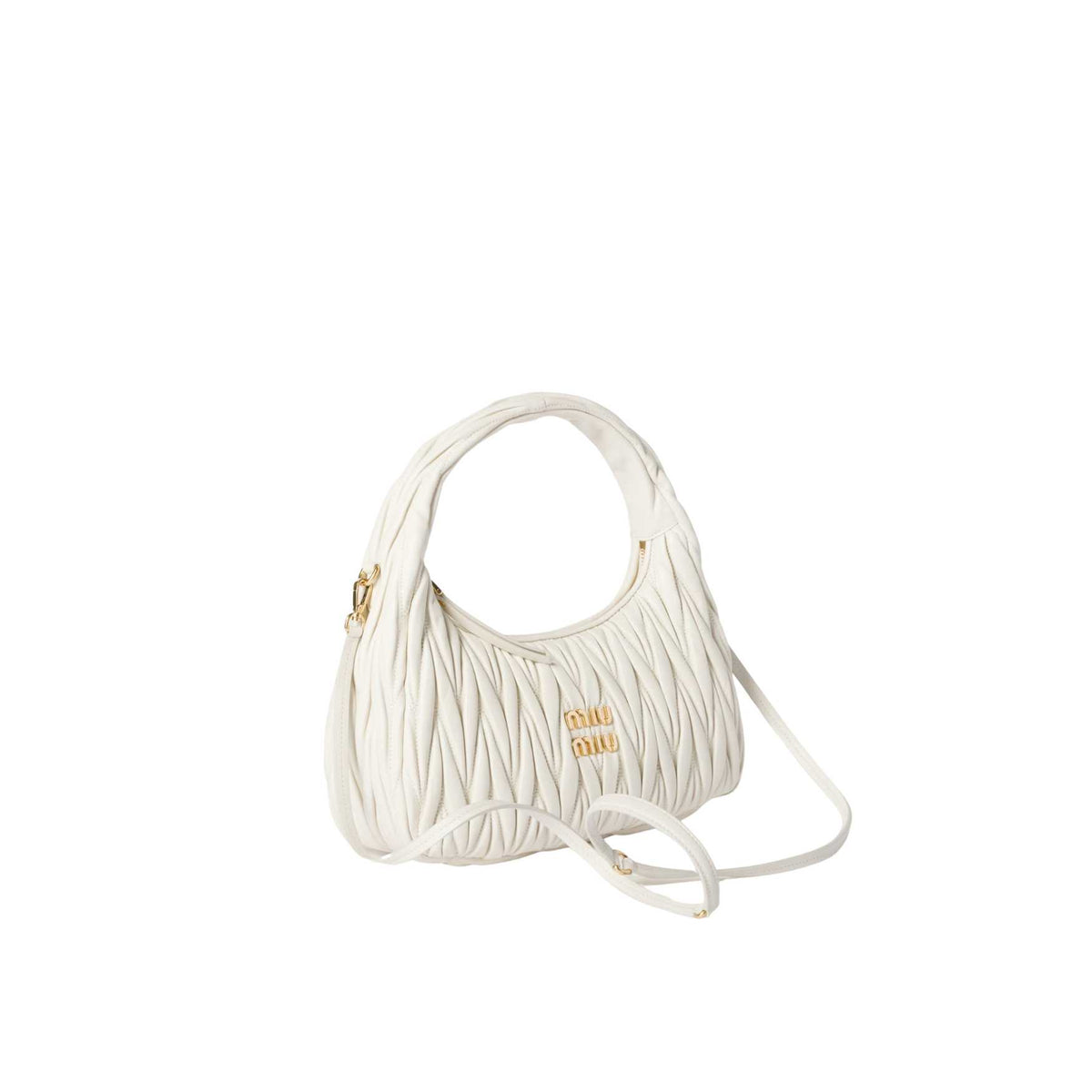 Wander matelassé nappa leather hobo bag
