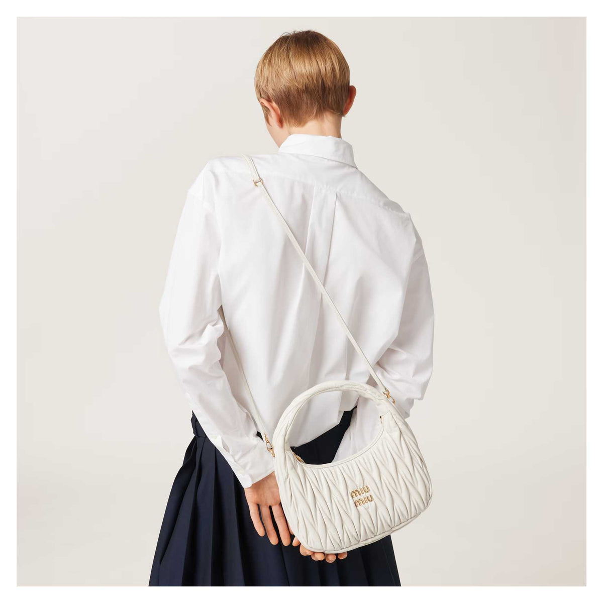 Wander matelassé nappa leather hobo bag