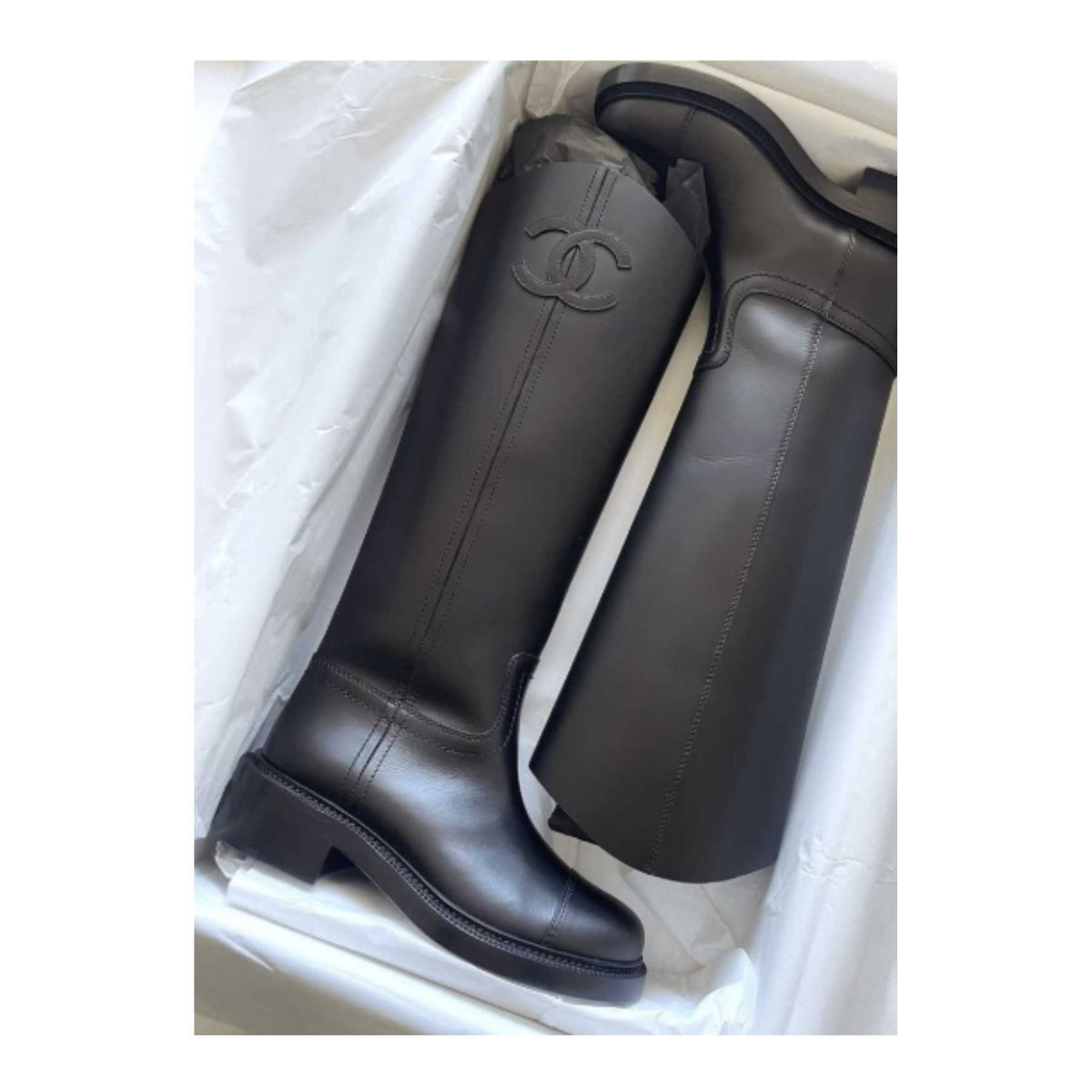 Chanel Leather boots- black