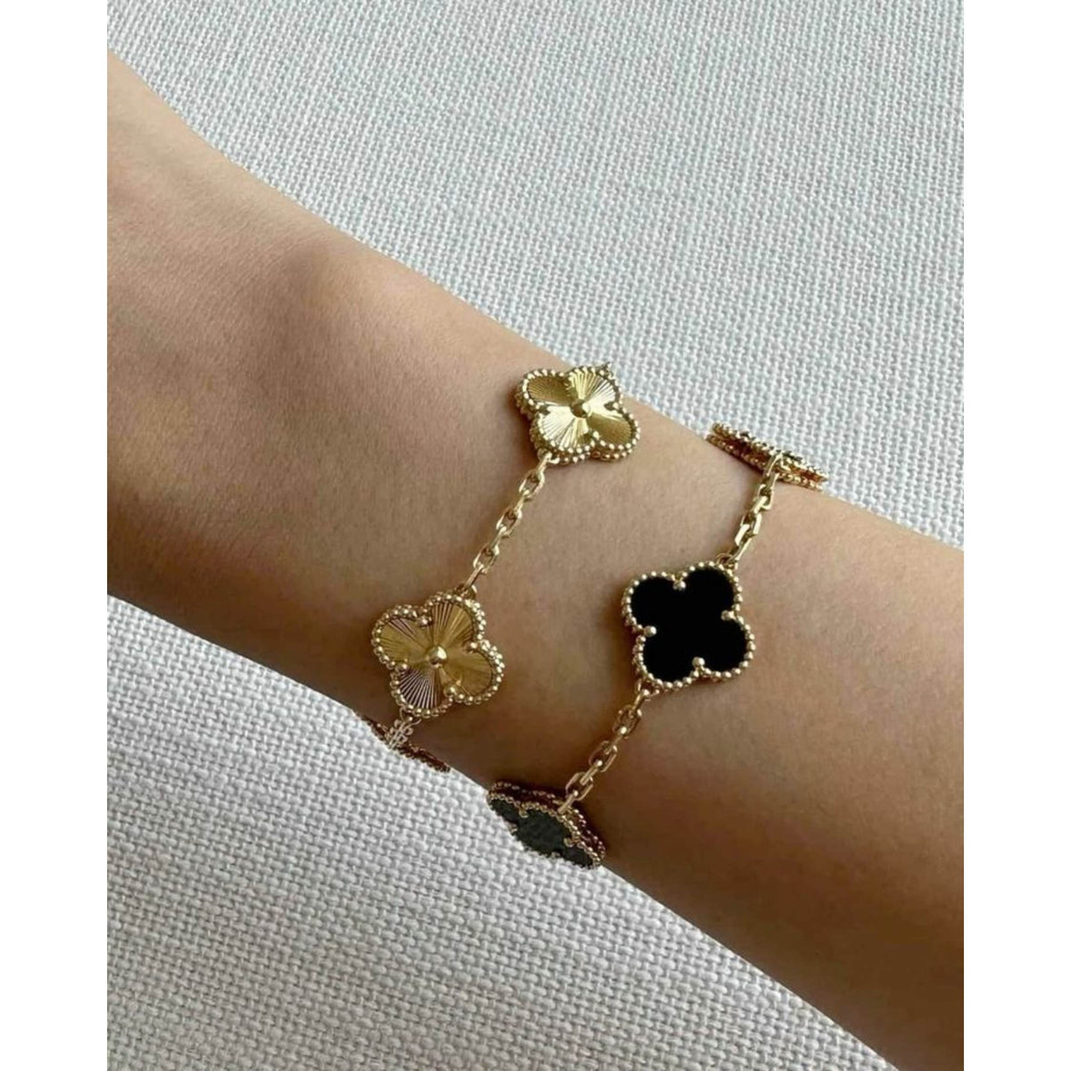 Vintage Alhambra bracelet 5 motifs ONYX
