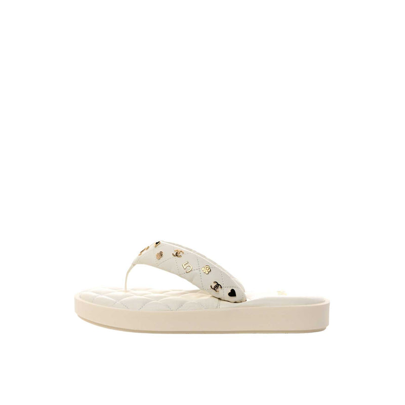 Charms Thong Sandals – White