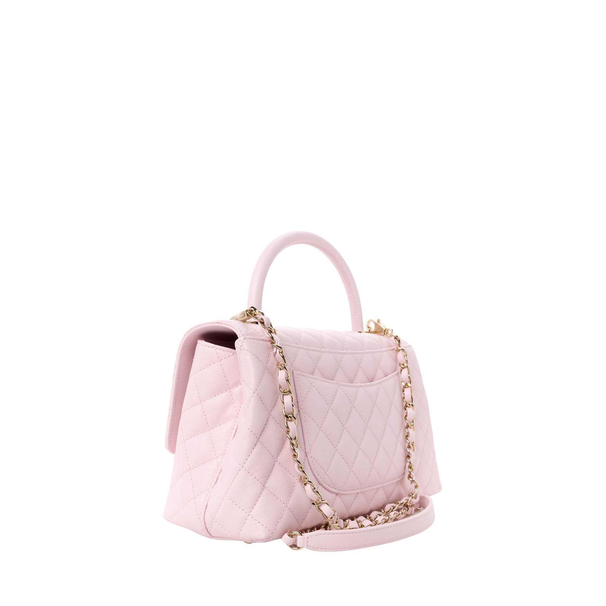 Caviar Coco Handle Flap Light Pink
