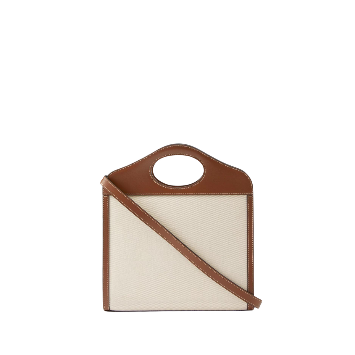 Two-tone Canvas Leather Pocket Bag