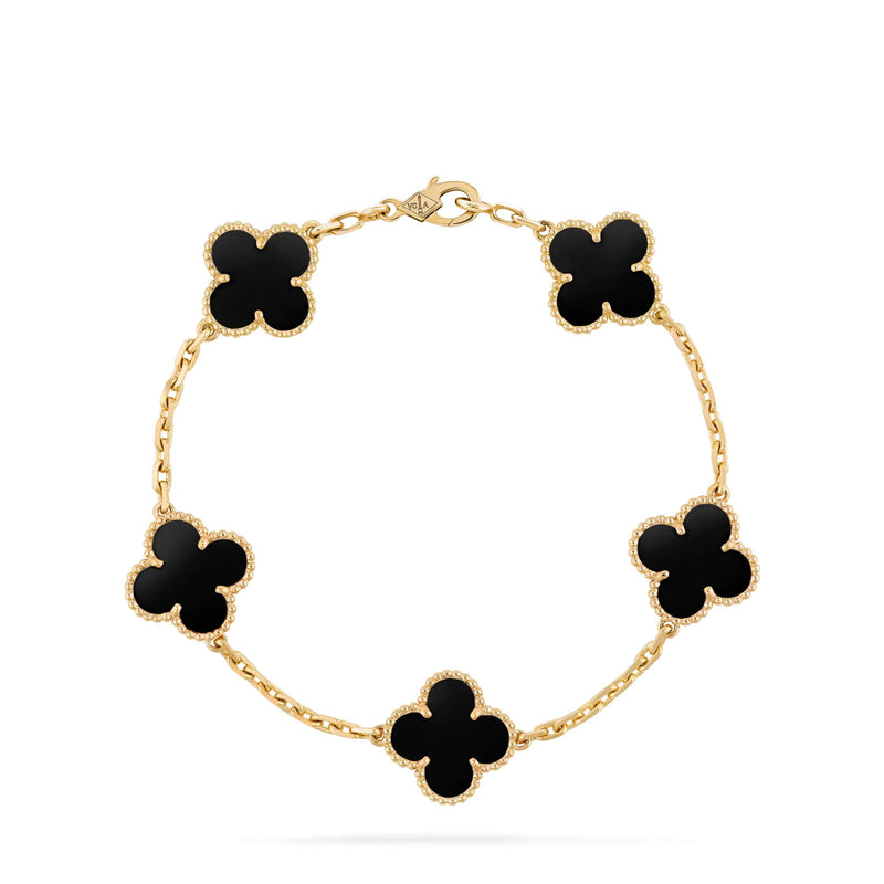 Vintage Alhambra bracelet 5 motifs ONYX
