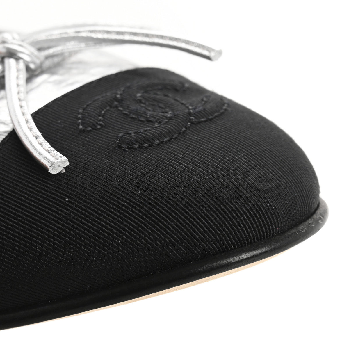 Chanel Metallic Silver Ballet Flat