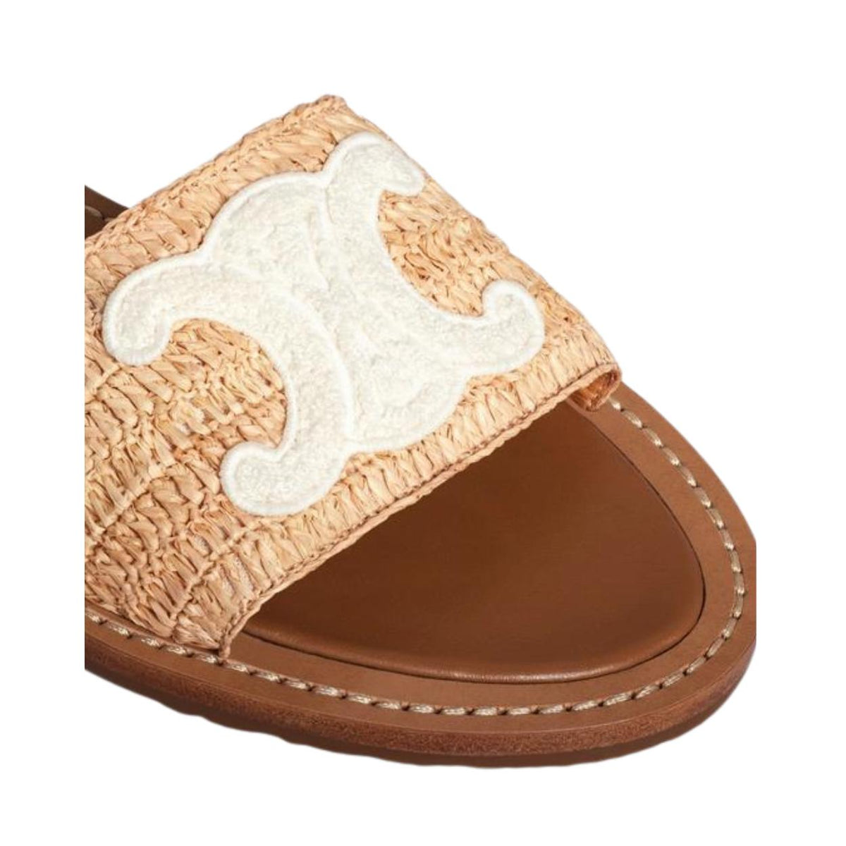LYMPIA FLAT STRAP SANDAL IN RAFFIA