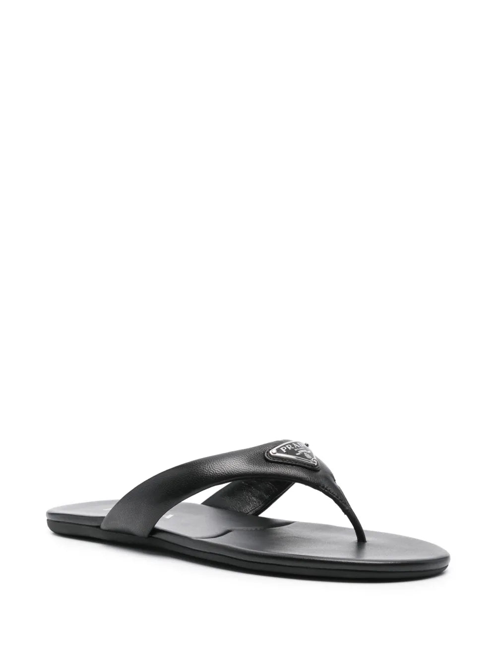 Prada Enamel-Triangle Leather