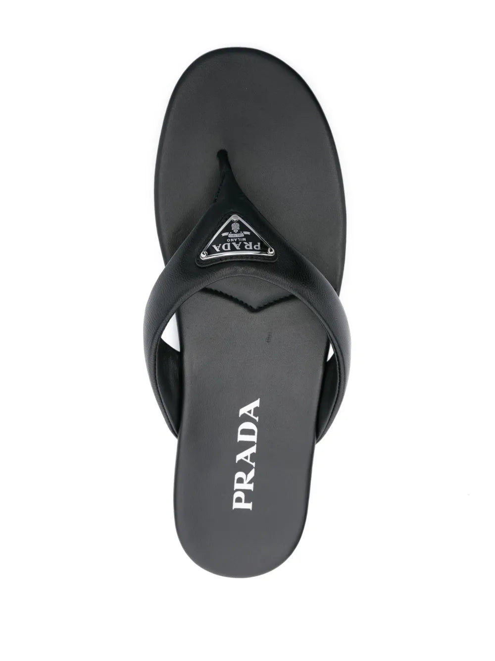 Prada Enamel-Triangle Leather