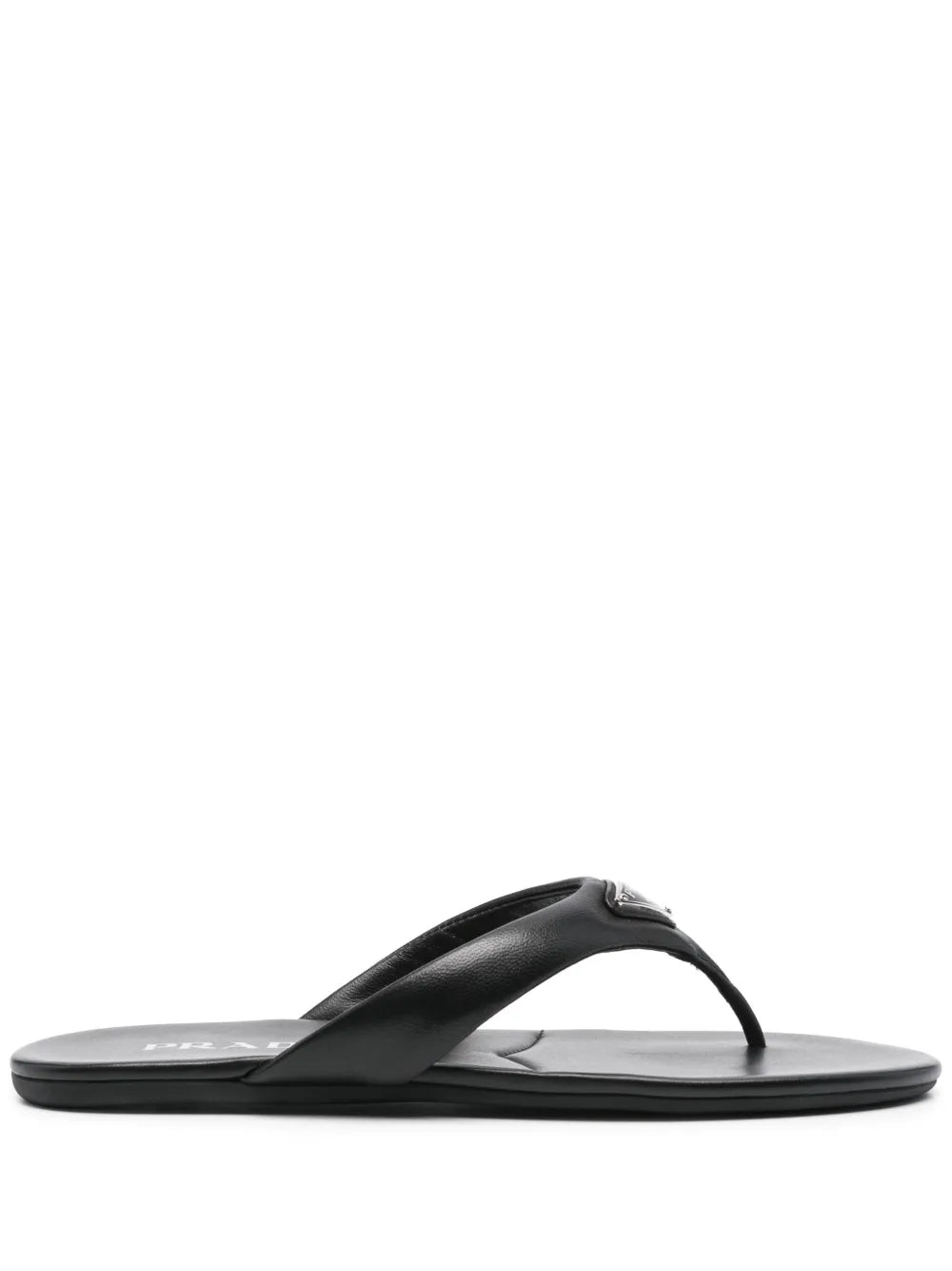 Prada Enamel-Triangle Leather