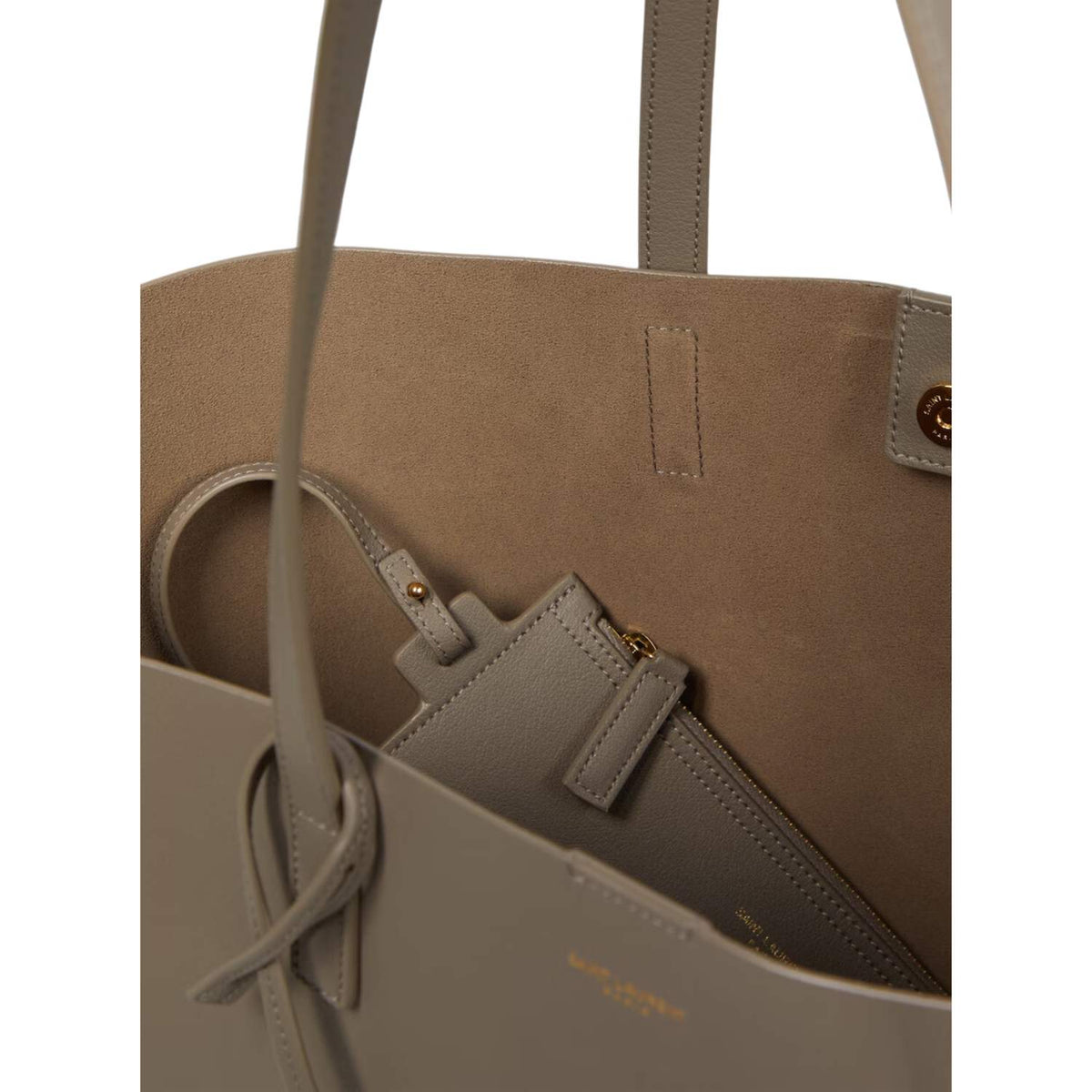 Shopping E/W leather tote bag