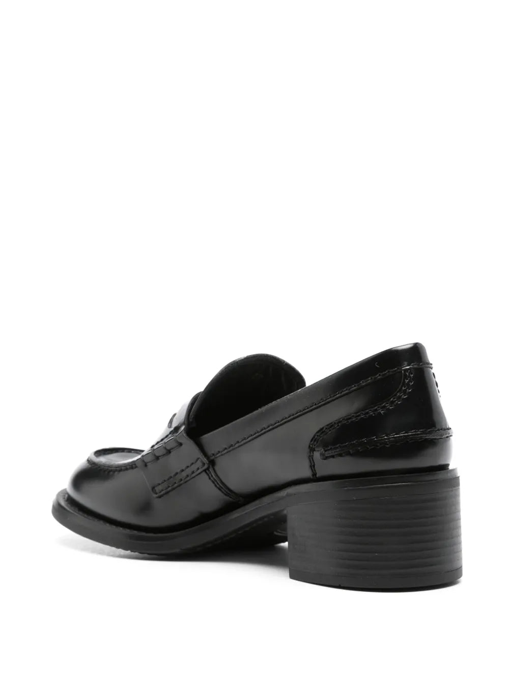 Miu Miu Coin-Embellished Block-Heel Loafers – Black