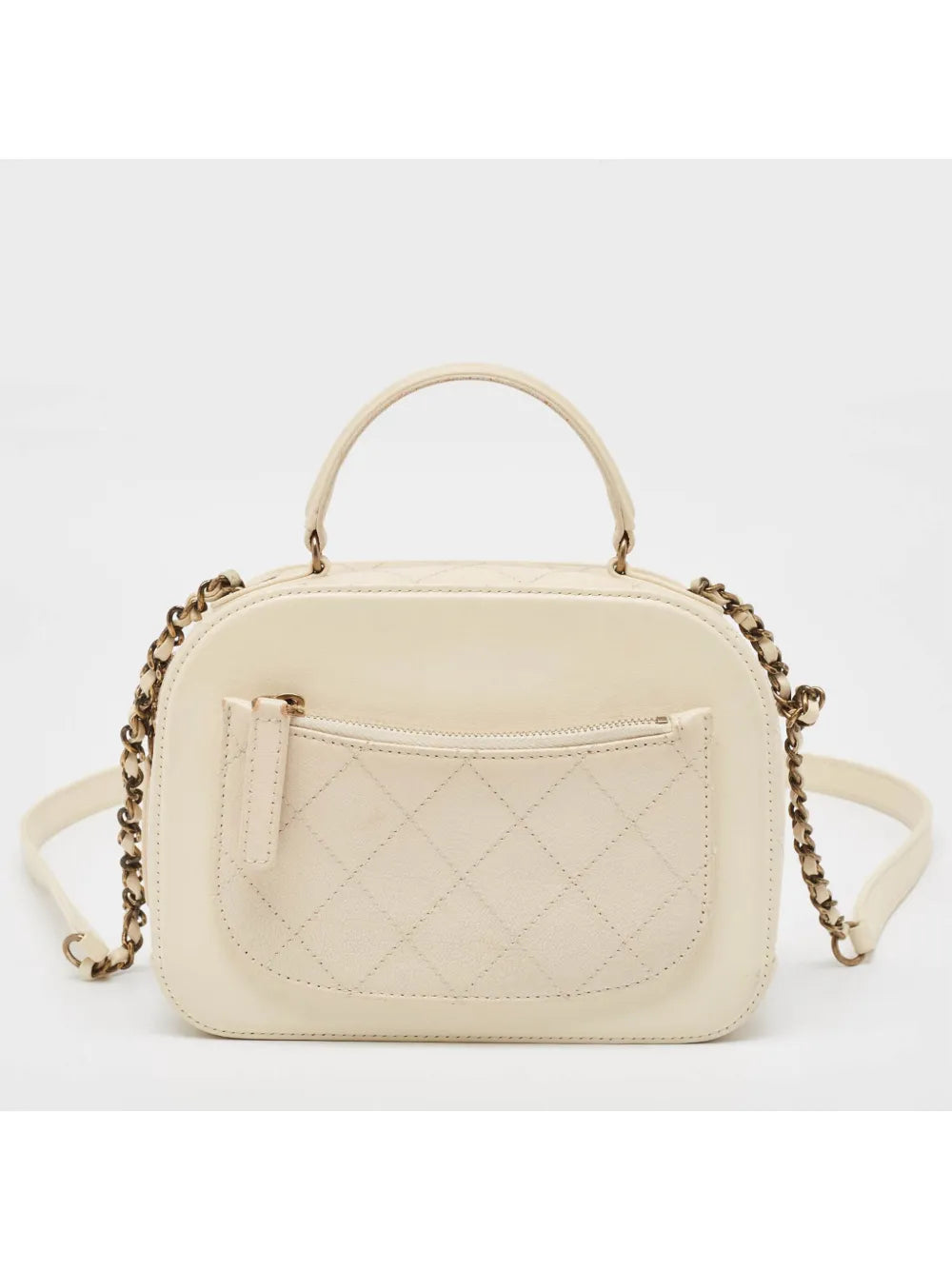 CC quilted two-way vanity bag