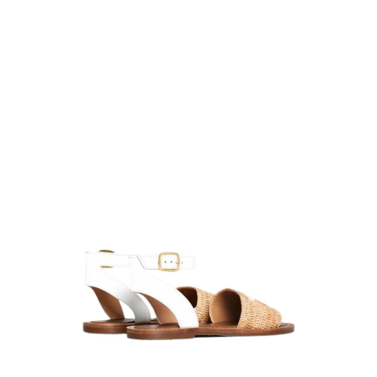 LYMPIA FLAT STRAP SANDAL IN RAFFIA