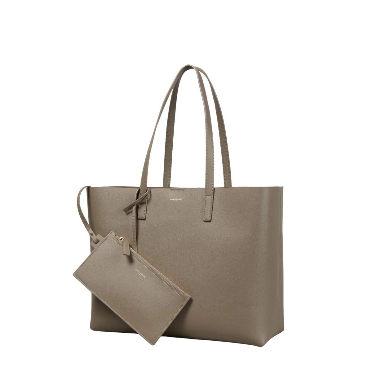 Shopping E/W leather tote bag