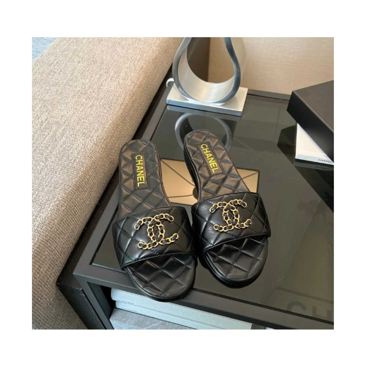 Chanel Sandals Slippers -black