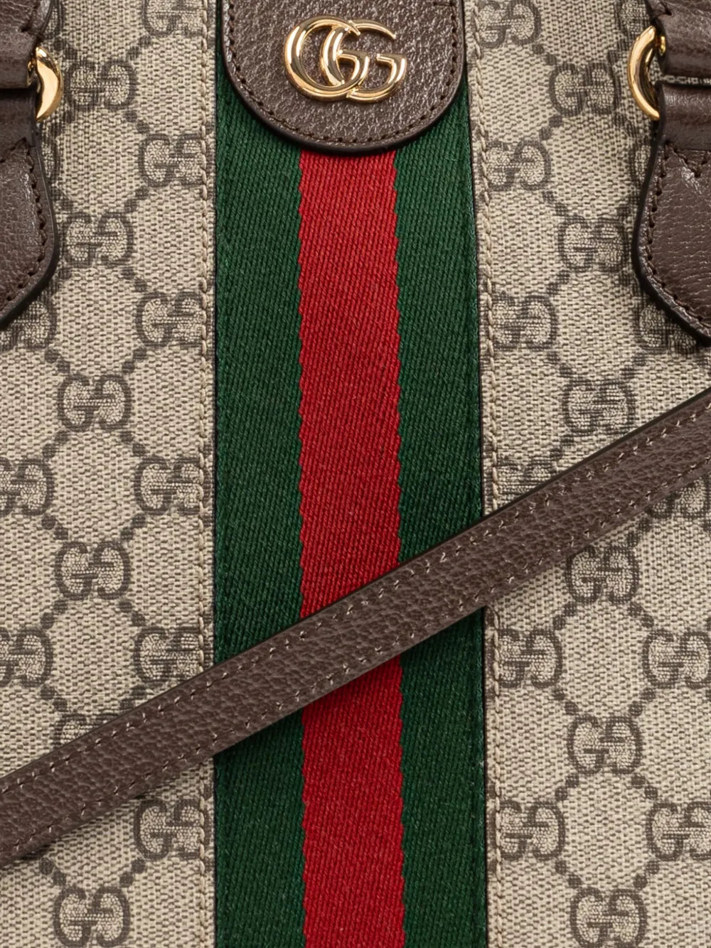 Web-stripe GG monogram tote bag
