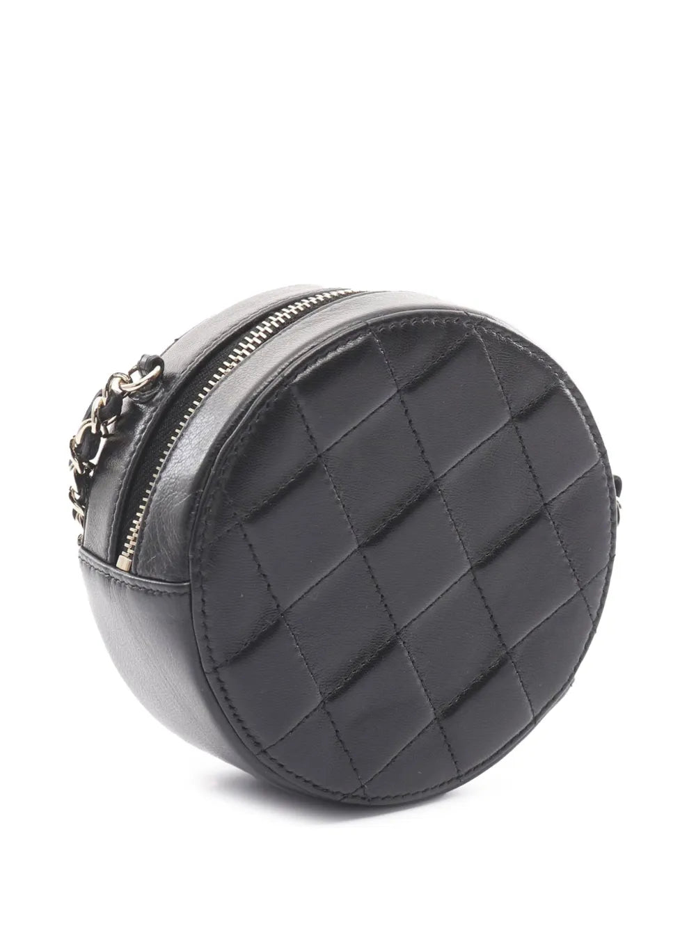 2020 CC Quilted Calfskin Round Clutch with Chain crossbody bag