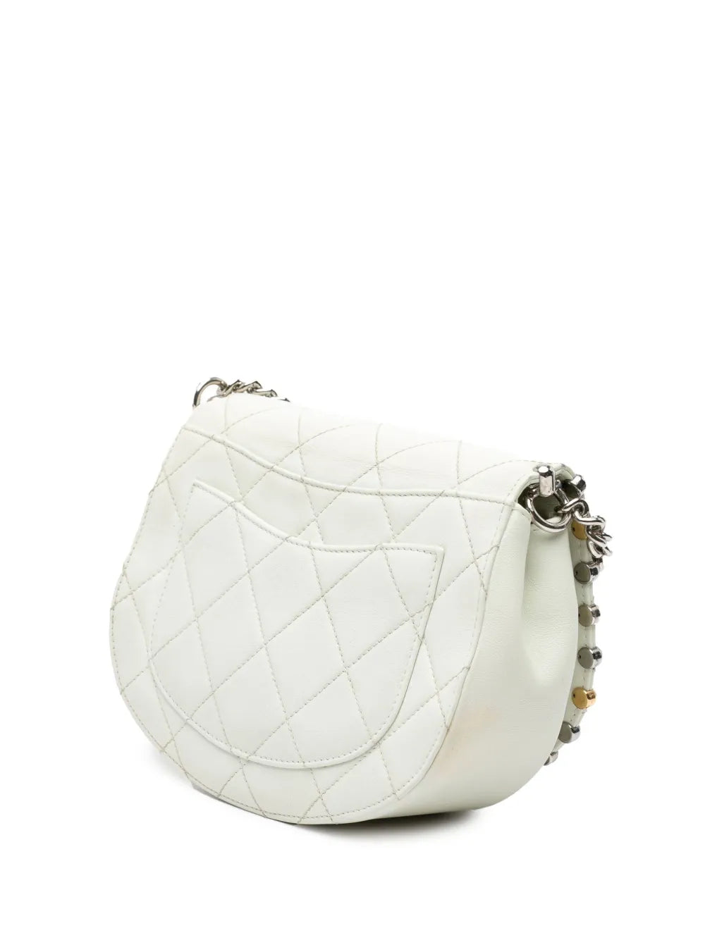 2018 Small Quilted Lambskin Studded Bubble Flap crossbody bag