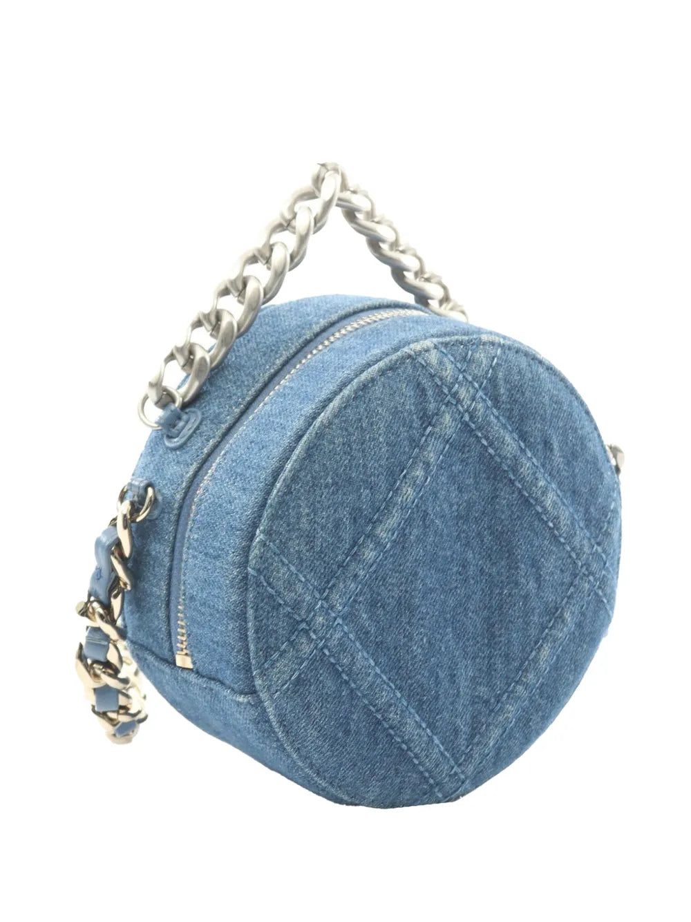 2021 Denim 19 Round Clutch with Chain satchel