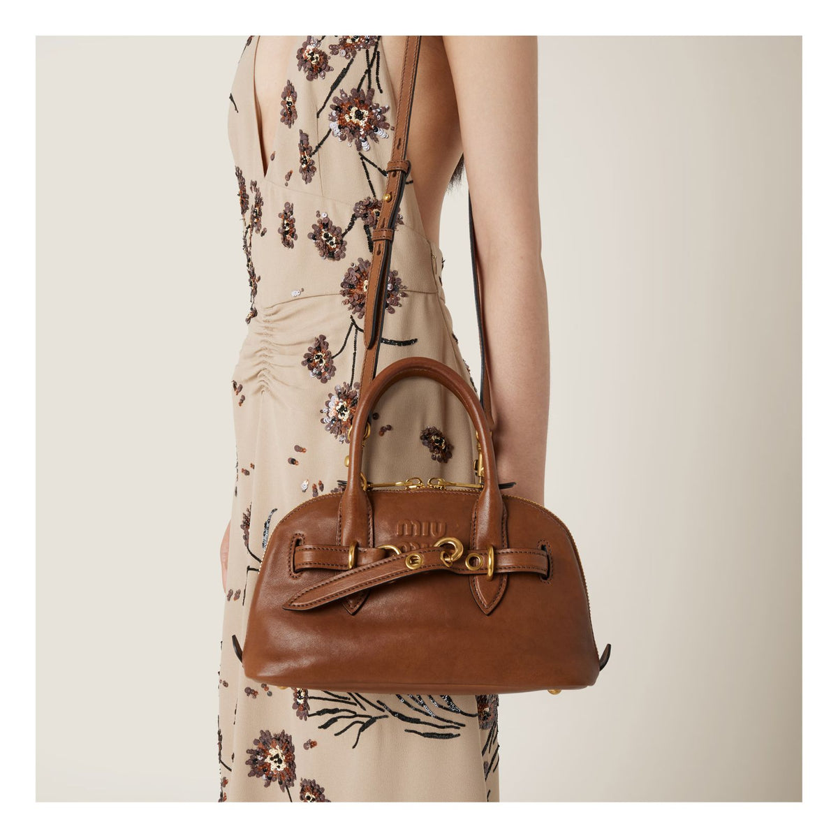 Aventure nappa leather top-brown