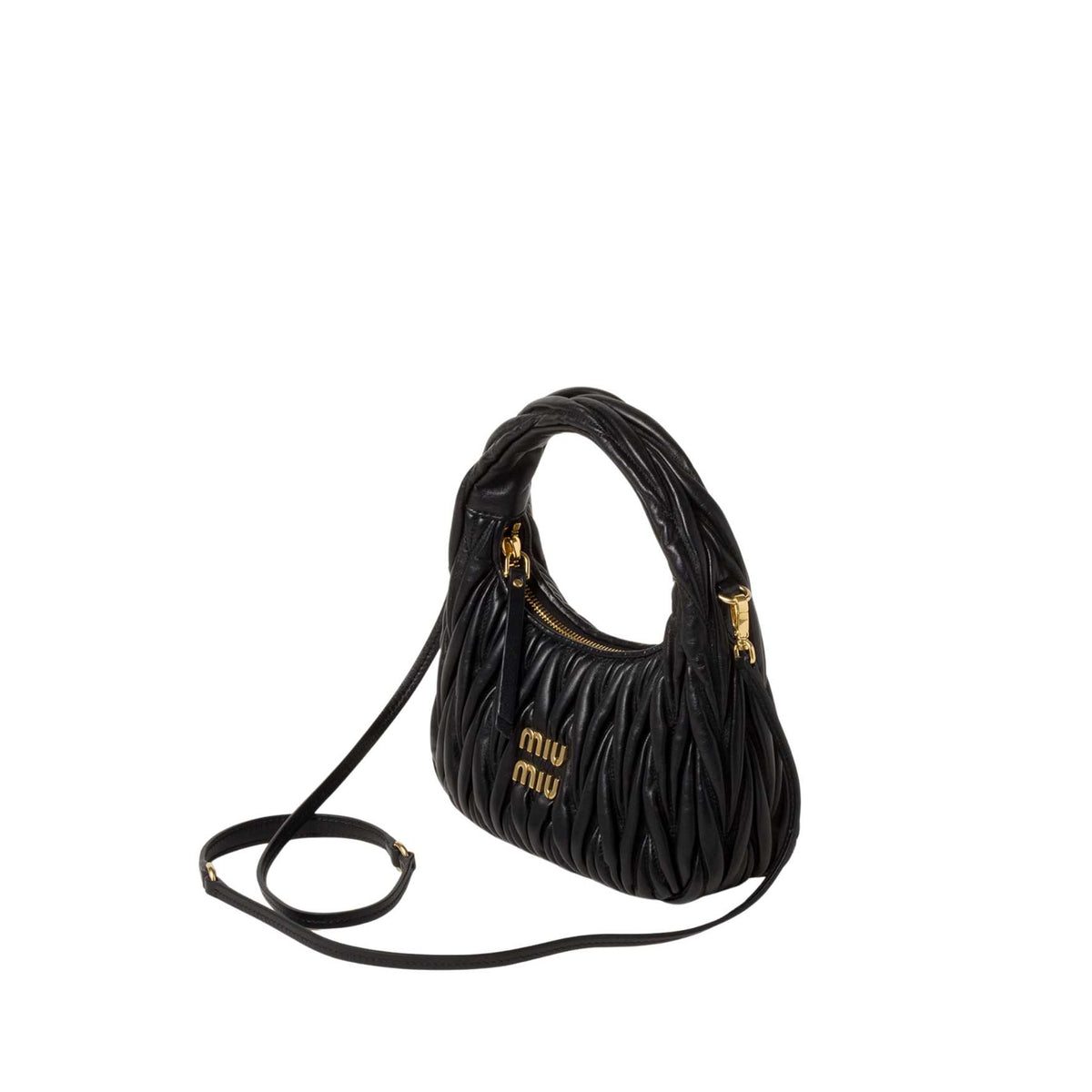 Wander matelassé nappa leather hobo bag