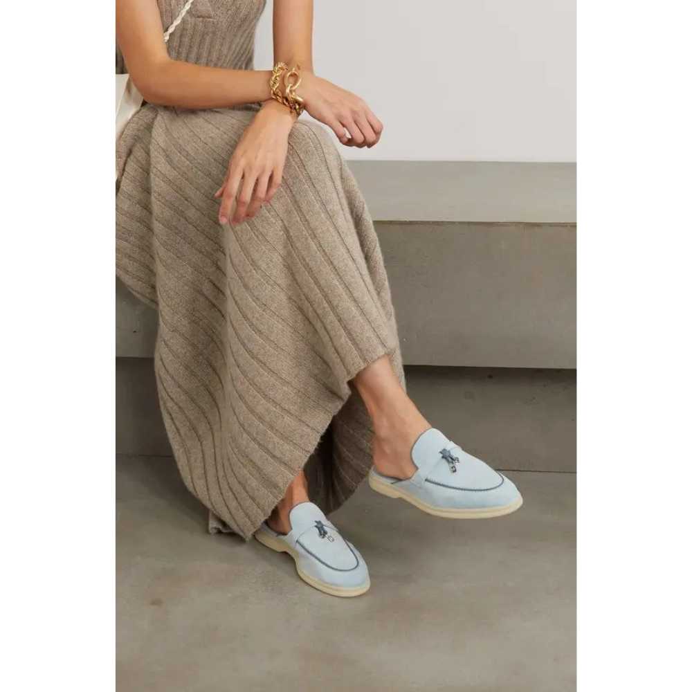 Babouche Charms Walk Loafers Light Blue
