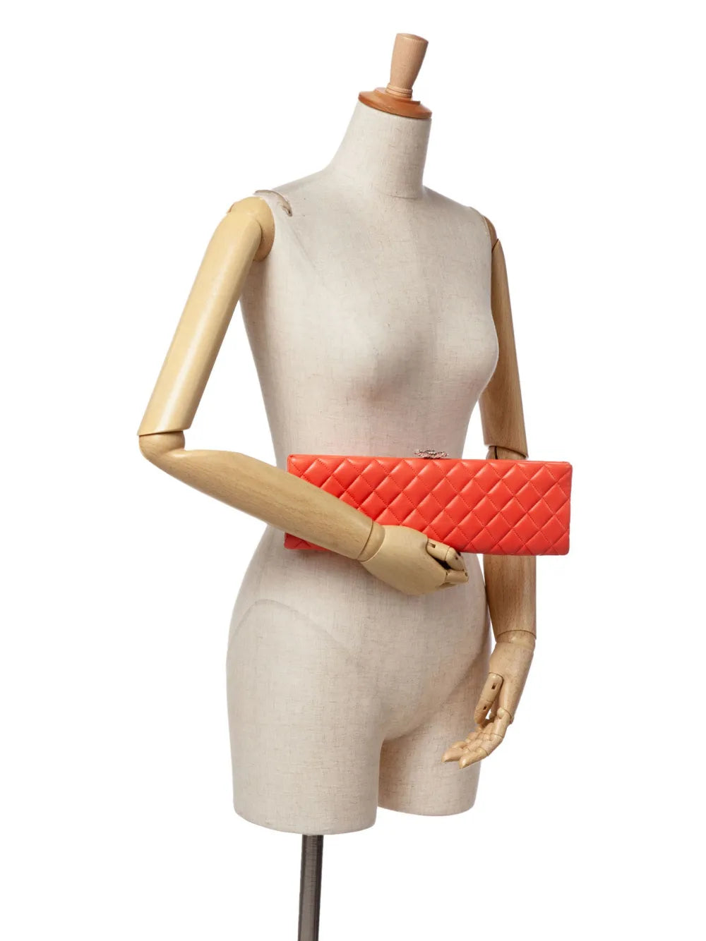 2014-2015 Quilted Lambskin Crystal Camellia Long clutch bag