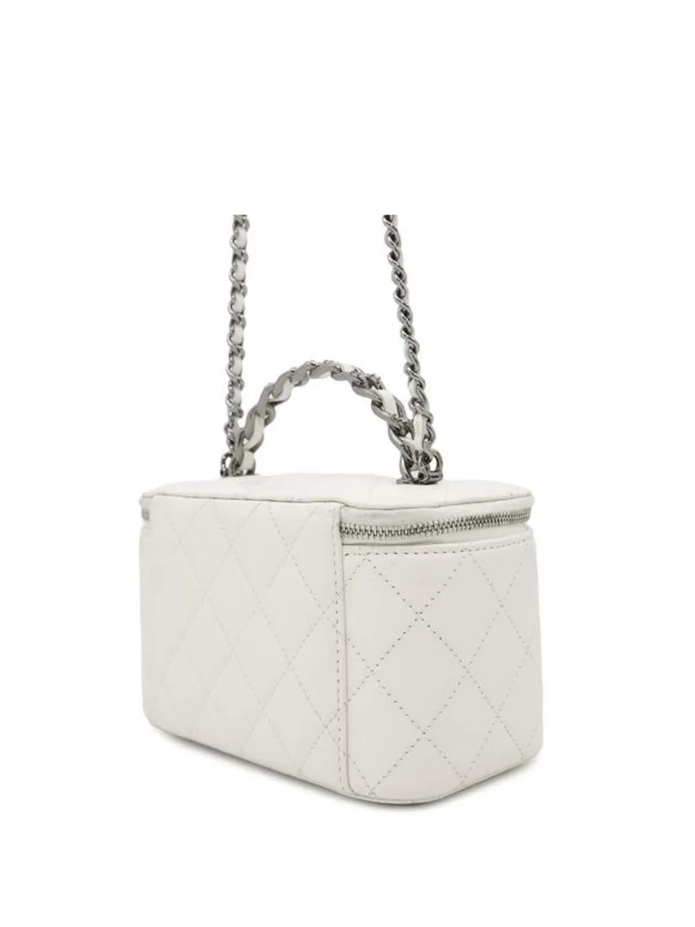 2021-2025 CC Quilted Lambskin Chain Top Handle vanity bag