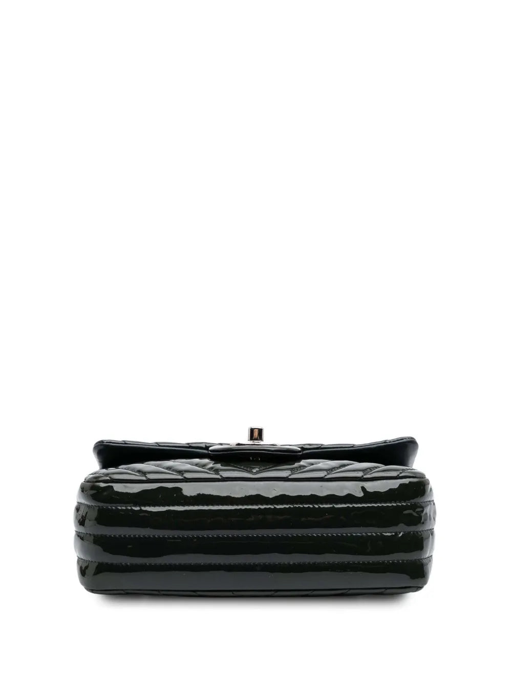 2015-2016 Mini Rectangular Classic Chevron Patent Single Flap crossbody bag