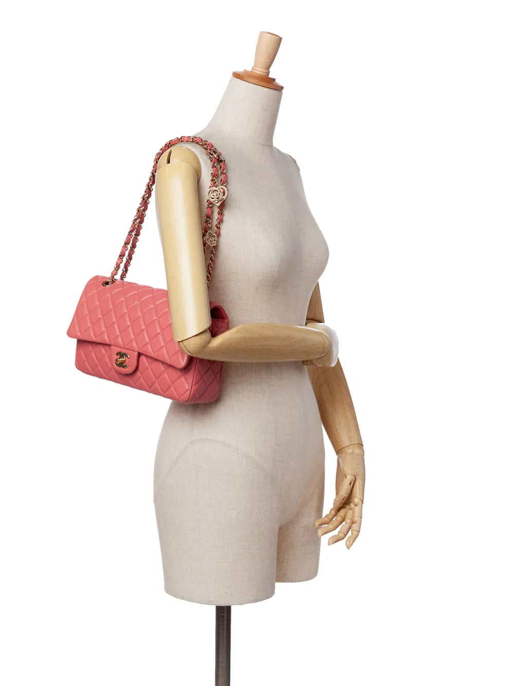 2014 Medium Classic Lambskin Valentines Heart Charms Single Flap shoulder bag