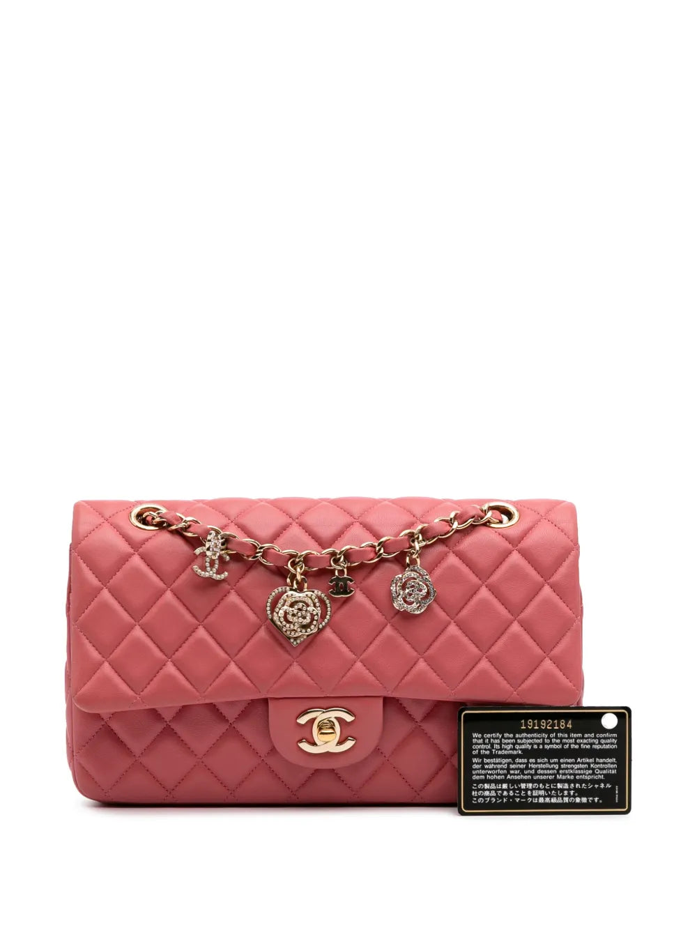 2014 Medium Classic Lambskin Valentines Heart Charms Single Flap shoulder bag