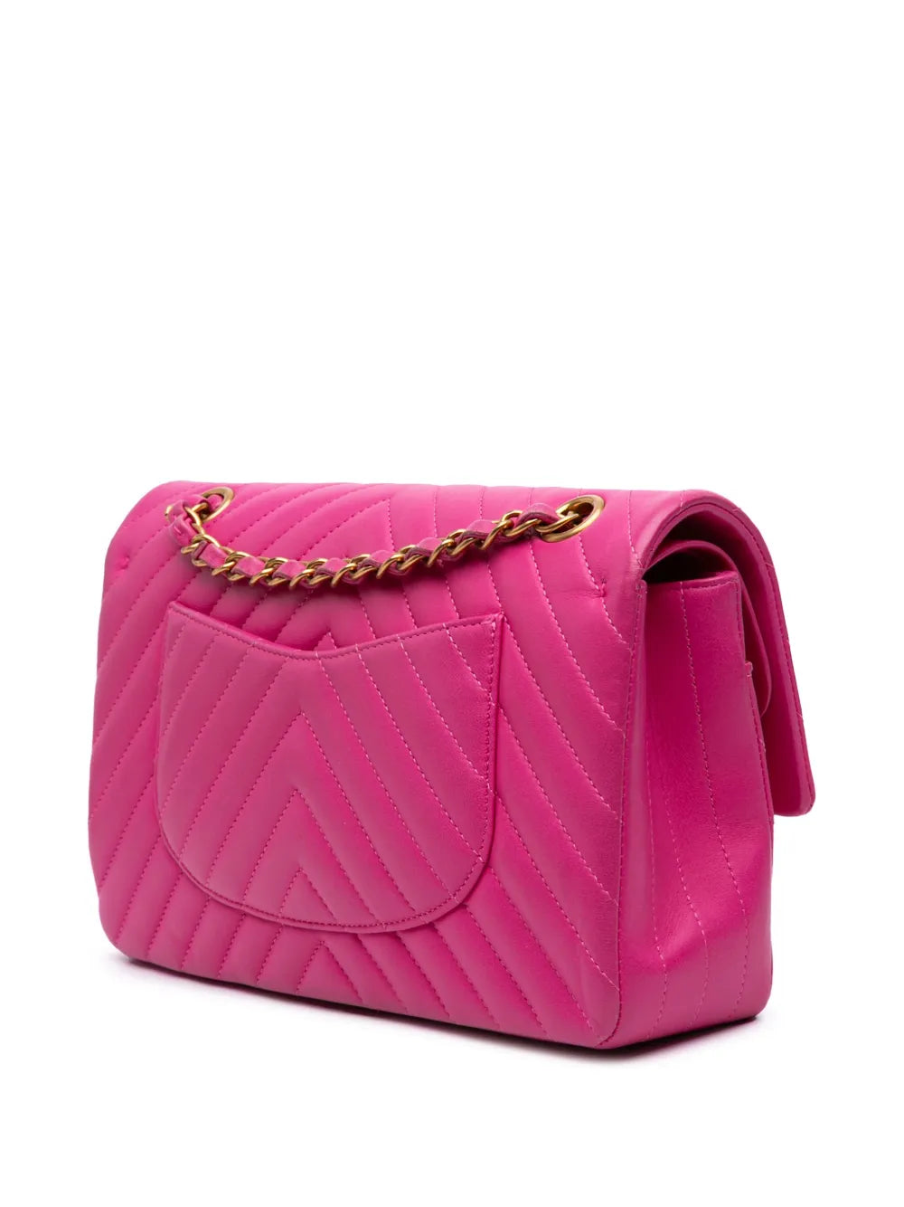 2015-2016 Medium Classic Chevron Lambskin Double Flap shoulder bag