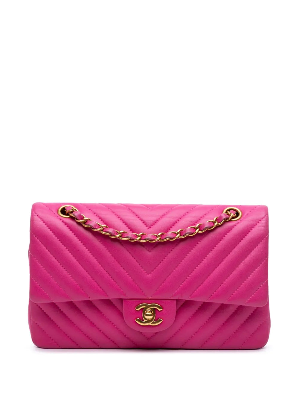 2015-2016 Medium Classic Chevron Lambskin Double Flap shoulder bag