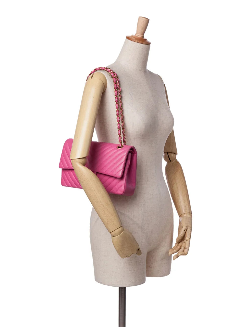 2015-2016 Medium Classic Chevron Lambskin Double Flap shoulder bag