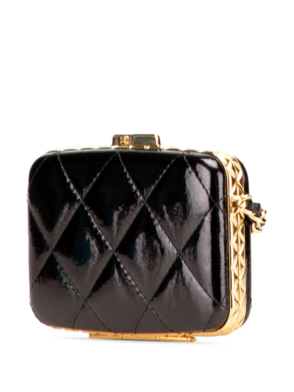 2021 Small Glazed Goatskin Box With Chain crossbody bag