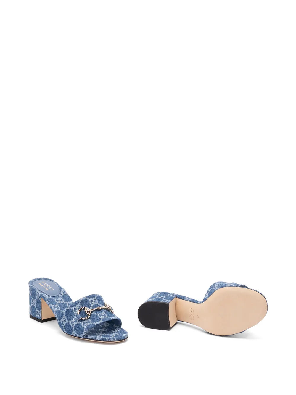 GUCCI Horsebit GG Patterned Sandals